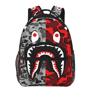 airpo fashion shark teeth camo backpacks camouflage 3d print big capacity computer daypack lightweight multiple backpack travel shoulders bag for women men