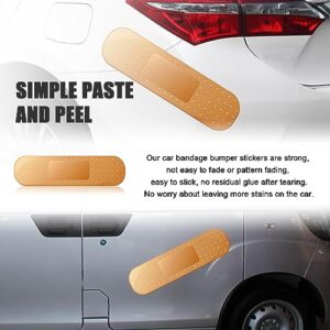 Kewucn 2 PCS Large Funny Bandage Vinyl Decal, 10" x 2.7" Vehicle Giant Band Aid Bandage Dent Bump Cover, Dent and Scratch Cover Sticker, Bandage Bumper Sticker for Car Truck SUV RV Boat Window (Small-Yellow)