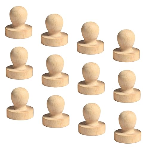 VILLCASE 12pcs Solid Wood Stamp Handle Stamp Handle Parts Stamp Handle Accessories Replacement Stamp Handle Wedding Stamp Handle Wooden Stamper Handle Hand Decor Wax Model Three-Dimensional