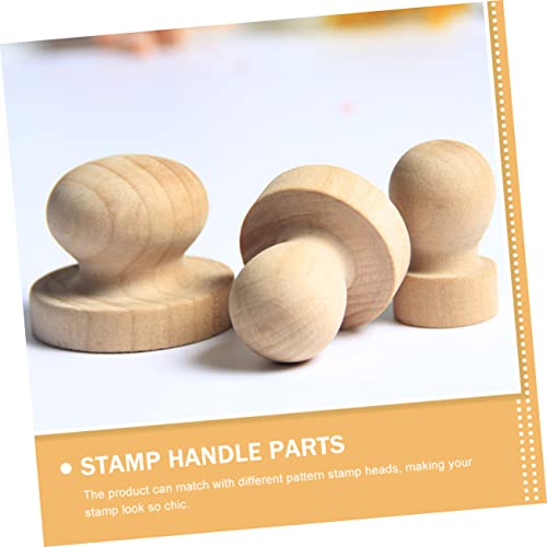 VILLCASE 12pcs Solid Wood Stamp Handle Stamp Handle Parts Stamp Handle Accessories Replacement Stamp Handle Wedding Stamp Handle Wooden Stamper Handle Hand Decor Wax Model Three-Dimensional