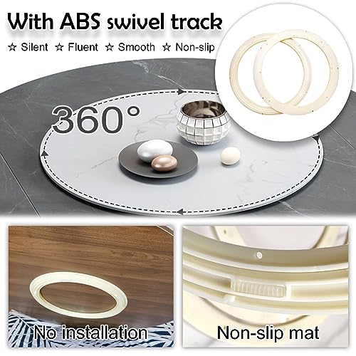 Lazy Susan Turntable For Dining Table, 20~39 Inch Tabletop Serving Tray, Wooden Rotating Plate, 360° Smooth Rotation RoundRotating Board, With ABS Silent Bearing