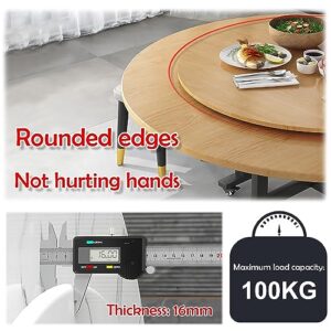 Lazy Susan Turntable For Dining Table, 20~39 Inch Tabletop Serving Tray, Wooden Rotating Plate, 360° Smooth Rotation RoundRotating Board, With ABS Silent Bearing