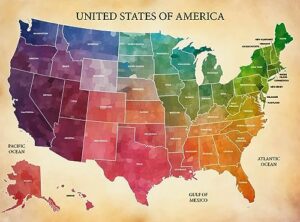 the united hues of america by cross & glory - premium 1000-piece educational jigsaw puzzle - eco-friendly, vibrant & unique usa map - perfect for family fun - challenging brain game & great gift idea