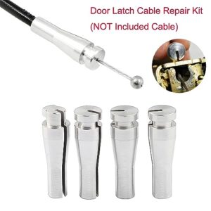 zipelo 8 Ends Door Cable Repair Kit, Car Rear Door Lock Cable Repair Set Replacement, Aluminum Latch End, Car Accessories