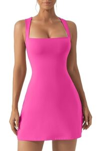 qinsen women's sleeveless dress for leisure casual party club street going out azalea pink m