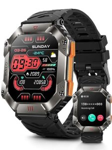 coss teo smartwatch,100 days extra-long battery, new real-time elevation、barometers, ip68 waterproof, ai voice, 24-hour health, heart rate sleep monitor, 2'' military sportwatch for android ios phone