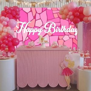 Pink Party Backdrop 70.8 x 43.3 Inch Pink Girl Party Backdrop Princess Photography Background for Pink Girl Birthday Party Decorations Happy Birthday Banner