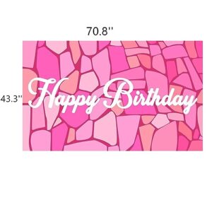 Pink Party Backdrop 70.8 x 43.3 Inch Pink Girl Party Backdrop Princess Photography Background for Pink Girl Birthday Party Decorations Happy Birthday Banner