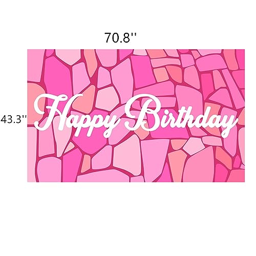 Pink Party Backdrop 70.8 x 43.3 Inch Pink Girl Party Backdrop Princess Photography Background for Pink Girl Birthday Party Decorations Happy Birthday Banner