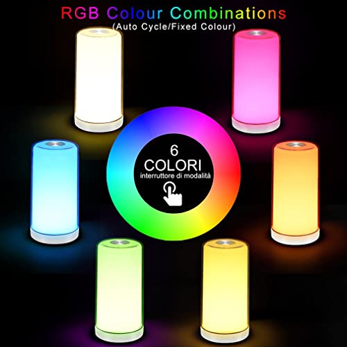 ECEHAN Smart LED Table Lamp,Touch Besides Bedroom Desk 3 Way Dimmable RGB Color Night Lamp with Warm White Lights for Reading Home Office Baby Care Living Home Gifts