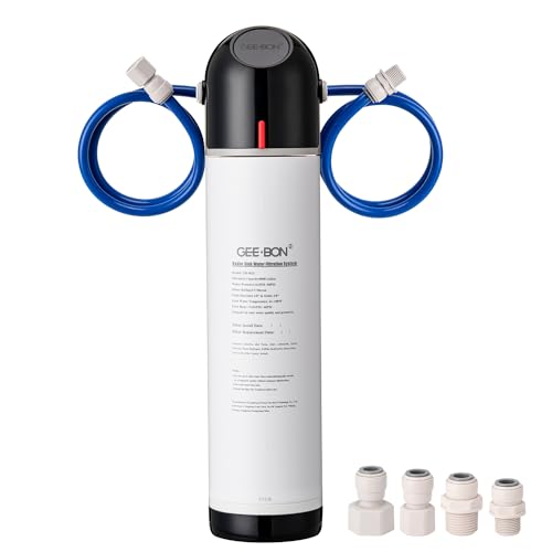 GEE BON Under Sink Water Filtration System, GB-M1S Direct Connect Under Sink Water Filter, 0.5 Micron Reduces 99% Lead, Chlorine, Bad Taste, Odor, 8000 Gallon