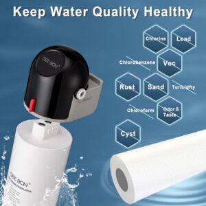 GEE BON Under Sink Water Filtration System, GB-M1S Direct Connect Under Sink Water Filter, 0.5 Micron Reduces 99% Lead, Chlorine, Bad Taste, Odor, 8000 Gallon