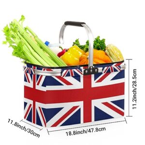 Tavisto British Flag Print Versatile and Durable Reusable Grocery Tote Bag - Spacious and Foldable with Fun Print Designs - Perfect for Shopping, Picnics, and Storage