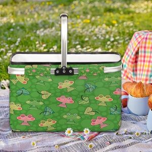 Tavisto Childish Frog Versatile and Durable Reusable Grocery Tote Bag - Spacious and Foldable with Fun Print Designs - Perfect for Shopping, Picnics, and Storage