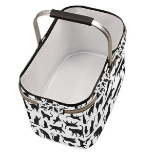 Tavisto Black Cats Versatile and Durable Reusable Grocery Tote Bag - Spacious and Foldable with Fun Print Designs - Perfect for Shopping, Picnics, and Storage