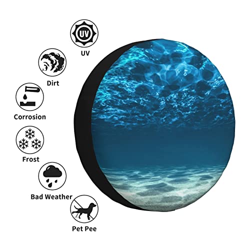 Ocean Spare Tire Cover 14 Inch Waterproof Dust-Proof Wheel Protector Wheel Tire Cover Fit for Trailer, Rv, SUV and Many Vehicle