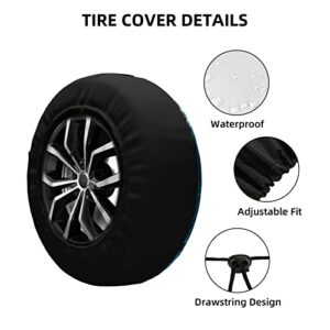 Ocean Spare Tire Cover 14 Inch Waterproof Dust-Proof Wheel Protector Wheel Tire Cover Fit for Trailer, Rv, SUV and Many Vehicle