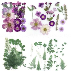 Dried Flowers for Resin, elefis 6 Packs Pressed Flowers and Leaves for Resin, Candle Making, Crafts, Nails, Scrapbooking, Epoxy Jewelry, Soap Making (Colorful A)