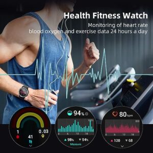 AWEI  Smart Watch for Men Women(Answer/Make Calls), 1.45" HD Touch Screen Fitness Watch with Sleep Heart Rate Monitor, 100+Sports Modes, IP68 Waterproof Activity Trackers Compatible with Android iOS