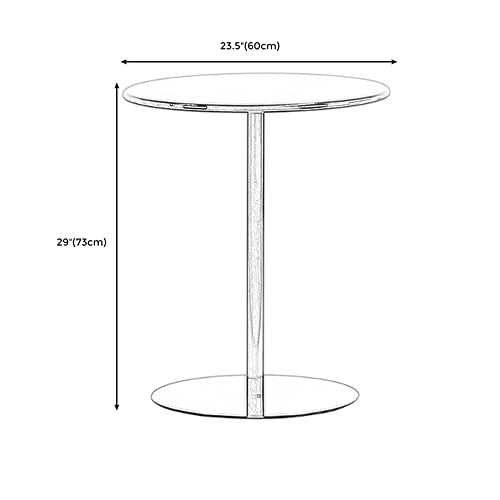 CODOMI Mid-Century Coffee Side Table Round Metallic Side Table Modern Small Round Table Contemporary Pedestal Side End Table for Living Room Household Restaurant - 23.6" L x 23.6" W x 28.7" H White