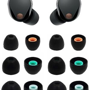 ALXCD Eartips Compatible with Sony WF-1000XM5 Earbuds, S/M/L 3 Sizes 6 Pairs Soft Silicone Ear Tips Earbuds Tips, Compatible with Sony WF-1000XM5 Silicon Earips XM5 6 Pairs Black sml