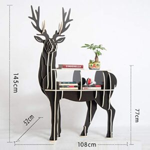 ROLTIN Storage Shelf DVD Bookcase Storage Rack Bookshelf Animal Shelf Male Deer Shape Flower Stand Model Room Coffee Table Clothing Store Landing Decoration (Size : 108 * 52 * 1