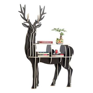 ROLTIN Storage Shelf DVD Bookcase Storage Rack Bookshelf Animal Shelf Male Deer Shape Flower Stand Model Room Coffee Table Clothing Store Landing Decoration (Size : 108 * 52 * 1