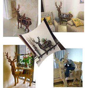 ROLTIN Storage Shelf DVD Bookcase Storage Rack Bookshelf Animal Shelf Male Deer Shape Flower Stand Model Room Coffee Table Clothing Store Landing Decoration (Size : 89 * 39 * 12