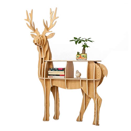 ROLTIN Storage Shelf DVD Bookcase Storage Rack Bookshelf Animal Shelf Male Deer Shape Flower Stand Model Room Coffee Table Clothing Store Landing Decoration (Size : 89 * 39 * 12