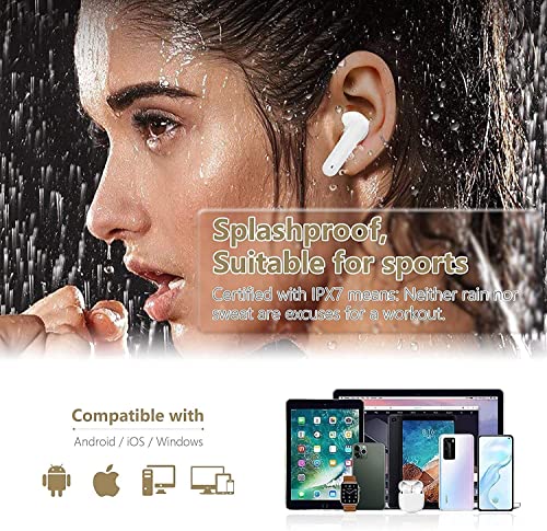 Wireless Earbuds Bluetooth 5.0 Headphones Noise Cancelling Air Buds Pods 3D Stereo Ear pods in-Ear Ear Buds with Deep Bass Earphones Sport Headsets for Android/Samsung/Apple iPhone