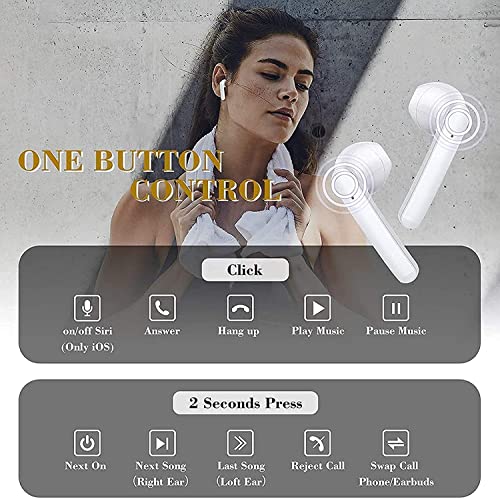 Wireless Earbuds Bluetooth 5.0 Headphones Noise Cancelling Air Buds Pods 3D Stereo Ear pods in-Ear Ear Buds with Deep Bass Earphones Sport Headsets for Android/Samsung/Apple iPhone