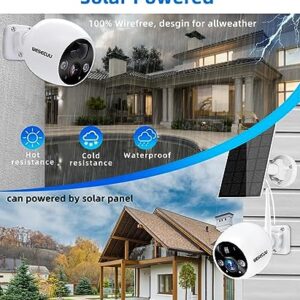 WESECUU Solar Security Cameras Wireless Outdoor, 2K 2.4GHz WiFi Cameras for Home Security Outside Battery Powered with Motion Detection Spotlight Siren Alarm Night Vision Two Way Audio Cloud/SD