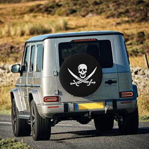 Pirate Skull Flags Funny Tire Cover Universal Fit Spare Tire Protector for Truck, SUV, Trailer, Camper, Rv