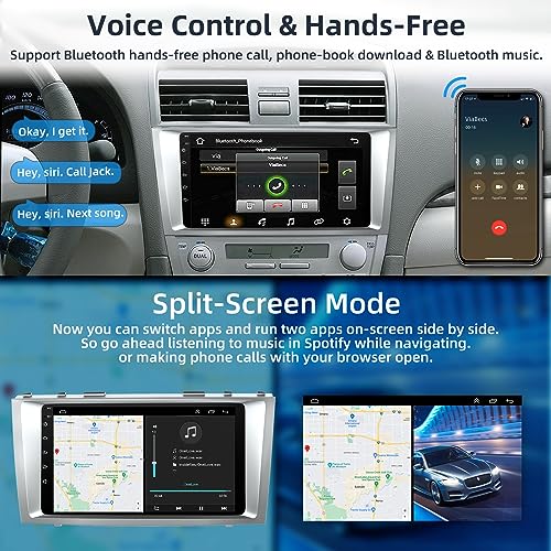 Android 12 Car Radio for Camry 2006-2011, 9 Inch Head Unit Car Stereo with IPS HD Touch Screen, Wireless CarPlay, Android Auto, GPS, WiFi, Backup Camera, SWC, Bluetooth 5.2, 2+32GB Toyota Camry Radio