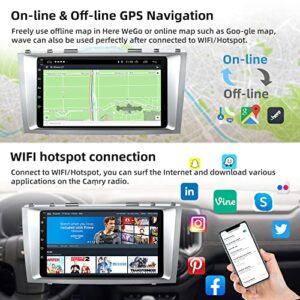 Android 12 Car Radio for Camry 2006-2011, 9 Inch Head Unit Car Stereo with IPS HD Touch Screen, Wireless CarPlay, Android Auto, GPS, WiFi, Backup Camera, SWC, Bluetooth 5.2, 2+32GB Toyota Camry Radio