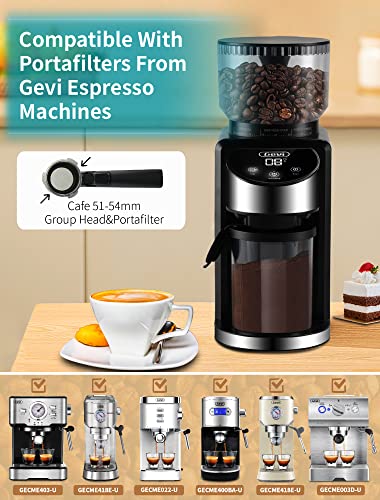 Gevi Burr Coffee Grinder, Adjustable Burr Mill with 35 Precise Grind Settings, Electric Coffee Grinder for Espresso/Drip/Percolator/French Press/American/Turkish Coffee Makers, 120V/200W, Black