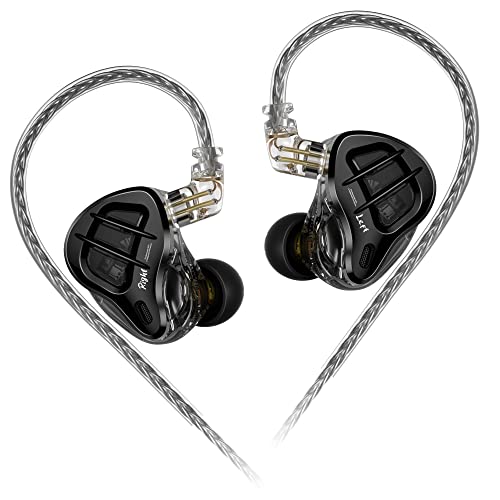 KZ ZAR in Ear Monitor Headphones with 1DD+7BA Hybrid Technology Driver Wired Earbuds, Silver-Plated Cable IEMS Headphones for Singers on Stage Musician 2Pin Detachable