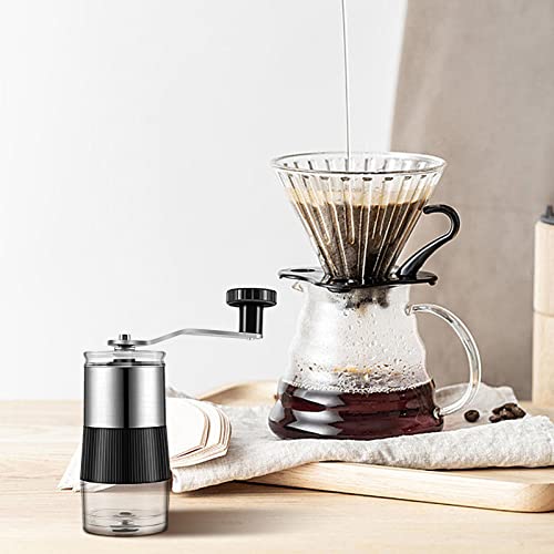 Coffee Bean Grinder, Manual Coffee Fine Grinder Burr, Burr Coffee Grinder, Hand Crank Adjustable Mini Coffee Bean Mill with Stainless Steel Handle, Portable Coffee Grinder for Espresso and Pour Over