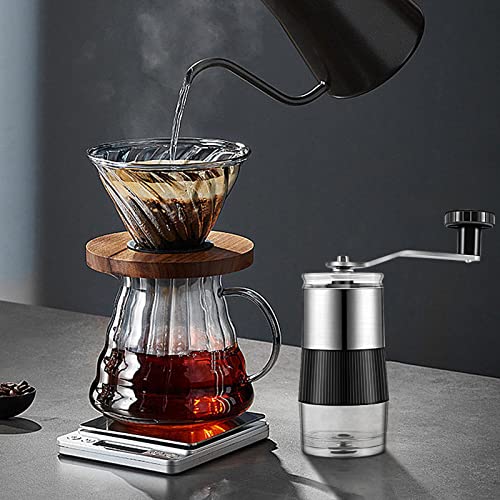 Coffee Bean Grinder, Manual Coffee Fine Grinder Burr, Burr Coffee Grinder, Hand Crank Adjustable Mini Coffee Bean Mill with Stainless Steel Handle, Portable Coffee Grinder for Espresso and Pour Over