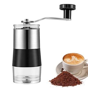 Coffee Bean Grinder, Manual Coffee Fine Grinder Burr, Burr Coffee Grinder, Hand Crank Adjustable Mini Coffee Bean Mill with Stainless Steel Handle, Portable Coffee Grinder for Espresso and Pour Over