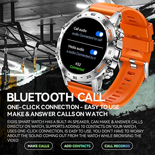 Military Smart Watch for Men Make/Answer Calls Rugged Tactical Smartwatch Compatible with Android iPhone Samsung 1.39" HD Screen Heart Rate Sleep Monitor Watch 108 Sports Modes Fitness Tracker