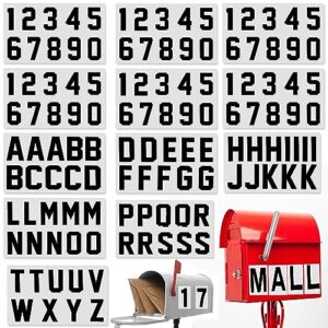 120 pcs reflective mailbox number and letters stickers,4 inches self adhesive reflective capital letter sticker,reflective email digital sticker, suitable for pre-spaced waterproof for mailbox address, bin, window, door, cars black lettering with silver b