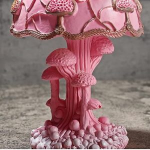 Stained Glass Plant Series Table Lamp, Painting Glass Mushroom Table Lamp, 2023 New Vintage Decorative Bedside Lamp, Mushroom Table Lamp, for Home Livingroom Bedroom Office Decorations Lamp (E)