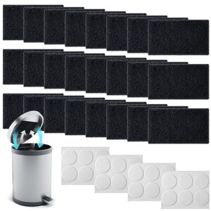 timgle 24 pcs universal trash can odor absorbing filters with 24 pcs double sided nano glues trash can deodorizer activated charcoal deodorizer for trash cans compost buckets countertop recycle bins