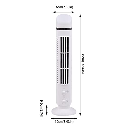 ROTORS Electric Led Bladeless Tower Fan Portable USB Charging Fan Mini Quiet Cooling Vertical Conditioner Household Standing Tower Coolings Fan For Home Office Bedroom Indoor Desktop (Black)