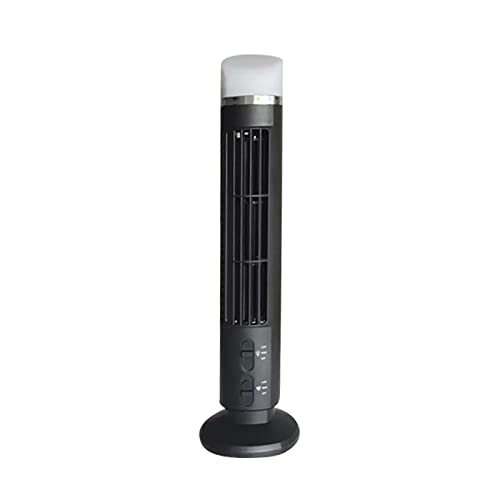 ROTORS Electric Led Bladeless Tower Fan Portable USB Charging Fan Mini Quiet Cooling Vertical Conditioner Household Standing Tower Coolings Fan For Home Office Bedroom Indoor Desktop (Black)