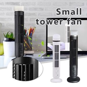 ROTORS Electric Led Bladeless Tower Fan Portable USB Charging Fan Mini Quiet Cooling Vertical Conditioner Household Standing Tower Coolings Fan For Home Office Bedroom Indoor Desktop (Black)