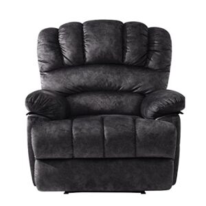 easeland extra large recliner, manual push back recliner for adults, extra wide and breathable fabric recliners (dark grey)
