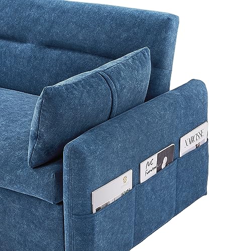 3-in-1 Loveseat Convertible to Sleep Sofabed, Modern Fabric Futon Sofa with Pull Out Sleeper Couch Bed, 2 Seater Sofá with Reclining Backrest for Living Space