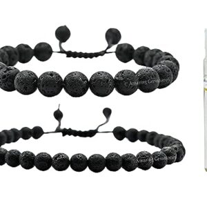 Mosquito Repellent Bracelets and Anklet Repeller with Essential Oil Refill Container - Lava Stone Camping Essentials Mosquito Bracelets for Adults Bug Repellent Bracelets - Pack of 2 Bug Bands